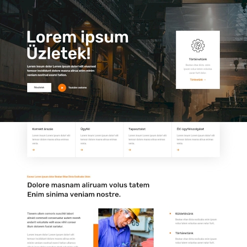 Ipari #6 – Weboldal terv Divi-hez