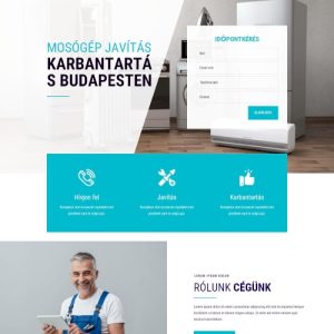 Mosógép javítás – Weboldal terv Divi-hez